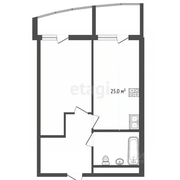 1-к кв. Ростовская область, Ростов-на-Дону Буденновский просп., 2А/23Б ... - Фото 2