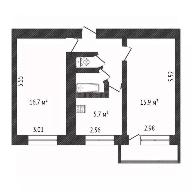 2-к кв. Владимирская область, Ковров ул. Ранжева, 13 (47.3 м) - Фото 1