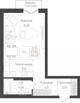 Студия Алтай, Майминский район, с. Майма ул. Энергетиков (38.46 м) - Фото 1