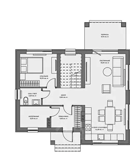 Дом в Пермский край, Пермский район, д. Паздерино ул. Барбарисовая, 14 ... - Фото 2