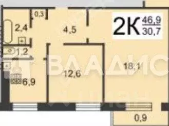2-к кв. Нижегородская область, Нижний Новгород ул. Адмирала Макарова, ... - Фото 2