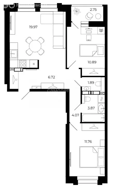 2-комнатная квартира: Липецк, микрорайон Университетский, ЖК ... - Фото 1