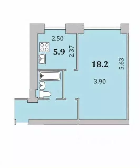 1-к кв. Мурманская область, Мурманск просп. Кирова, 20 (29.0 м) - Фото 2