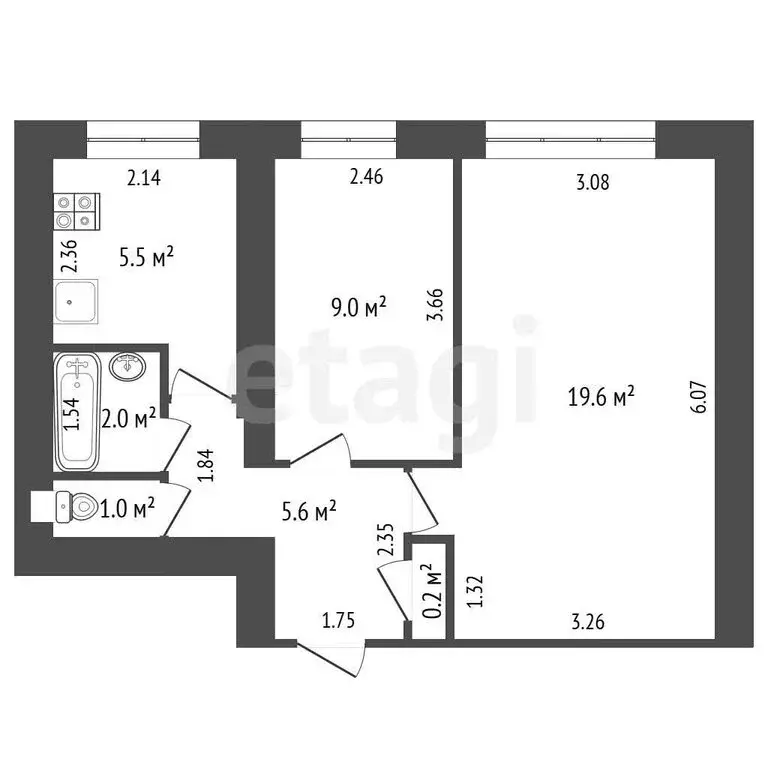 2-комнатная квартира: Самара, Ново-Садовая улица, 30 (44 м) - Фото 1