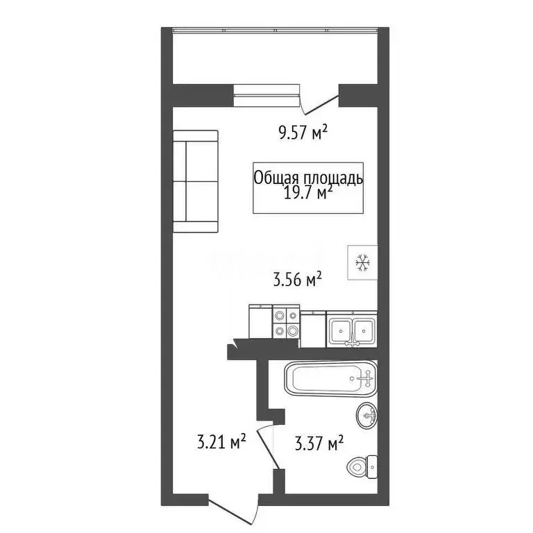Квартира-студия: Новосибирск, улица Твардовского, 22/5 (19.7 м) - Фото 0