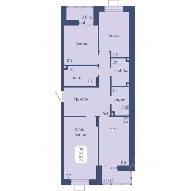 3-к кв. Красноярский край, Красноярск Свободный просп. (91.6 м) - Фото 0