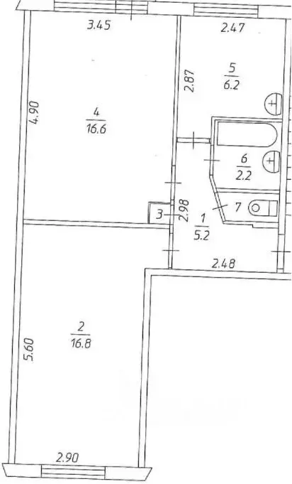 2-к кв. Пермский край, Нытва просп. Ленина, 38 (47.7 м) - Фото 2