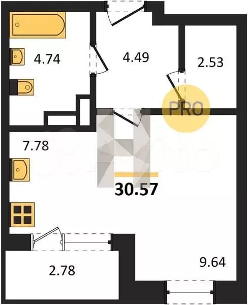 Квартира-студия, 30,6 м, 5/16 эт. - Фото 0