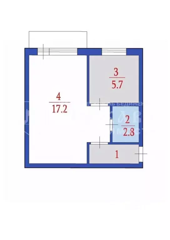 1-к кв. Кемеровская область, Кемерово Стахановская ул., 23 (30.0 м) - Фото 1