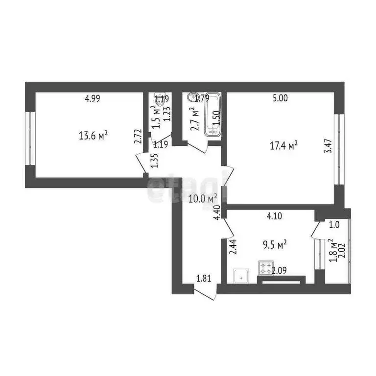 2-комнатная квартира: Калининград, улица Рихарда Зорге, 1 (57.4 м) - Фото 0