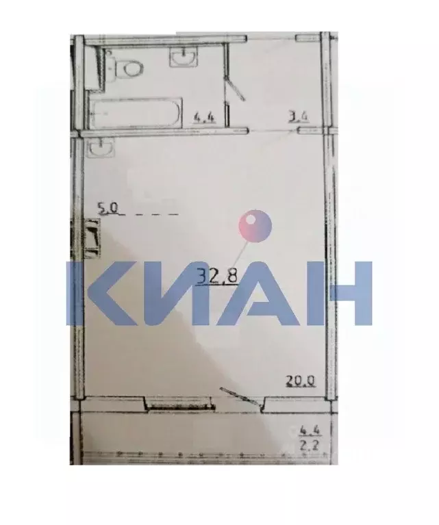 Студия Красноярский край, Красноярск ул. Вильского, 34 (33.0 м) - Фото 2