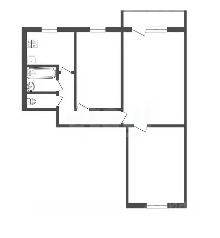 3-к кв. Тульская область, Щекино ул. Победы, 22 (58.0 м) - Фото 2