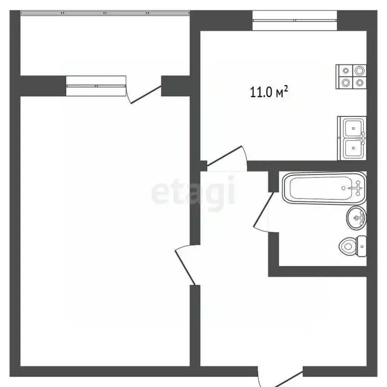 1-к кв. Ярославская область, Ярославский муниципальный округ, пос. ... - Фото 2