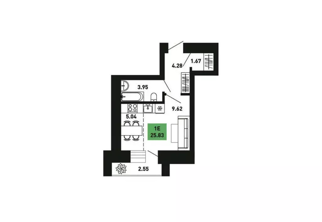 Продаётся квартира-студия, 25.83 м - Фото 0