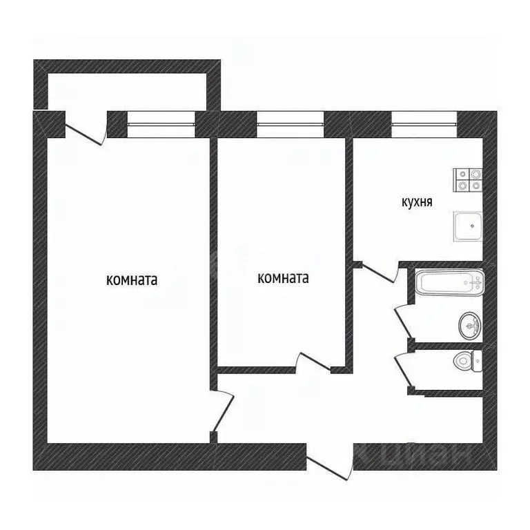 2-к кв. Ленинградская область, Кириши ул. Декабристов Бестужевых, 5 ... - Фото 2