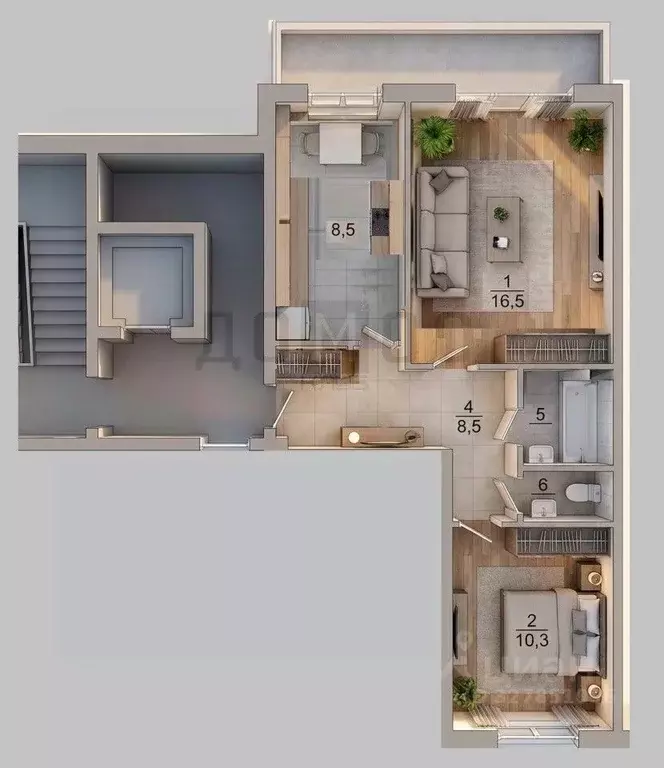 2-к кв. Свердловская область, Екатеринбург ул. Буторина, 7 (48.0 м) - Фото 2