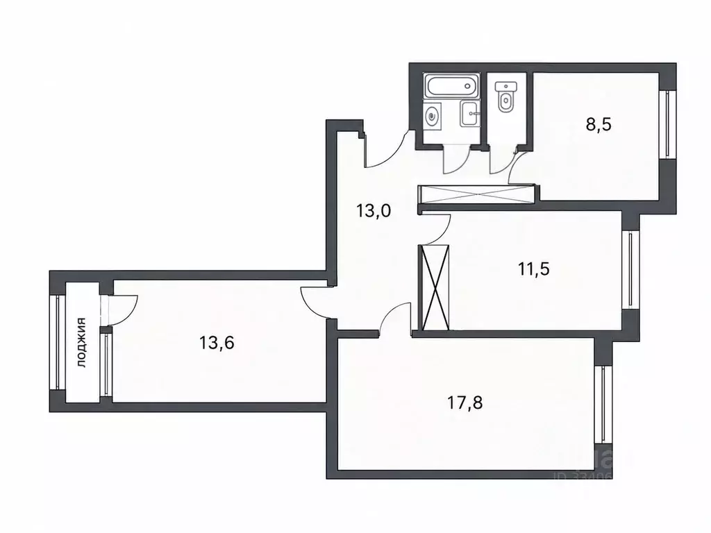 3-к кв. Санкт-Петербург Яхтенная ул., 9К1 (68.0 м) - Фото 2