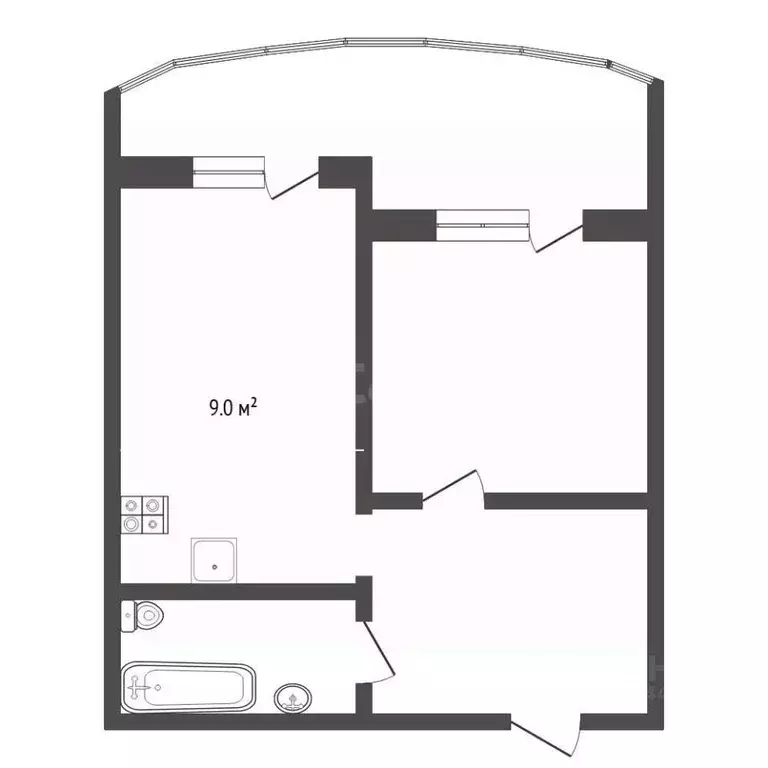 1-к кв. Тюменская область, Тюмень Ямская ул., 86 (47.7 м) - Фото 2