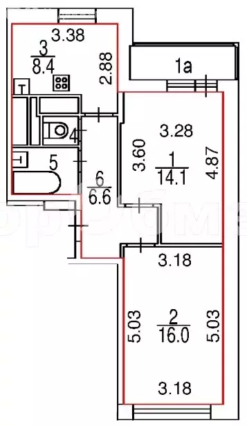 2-комнатная квартира: Москва, проспект Вернадского, 54 (53 м) - Фото 2