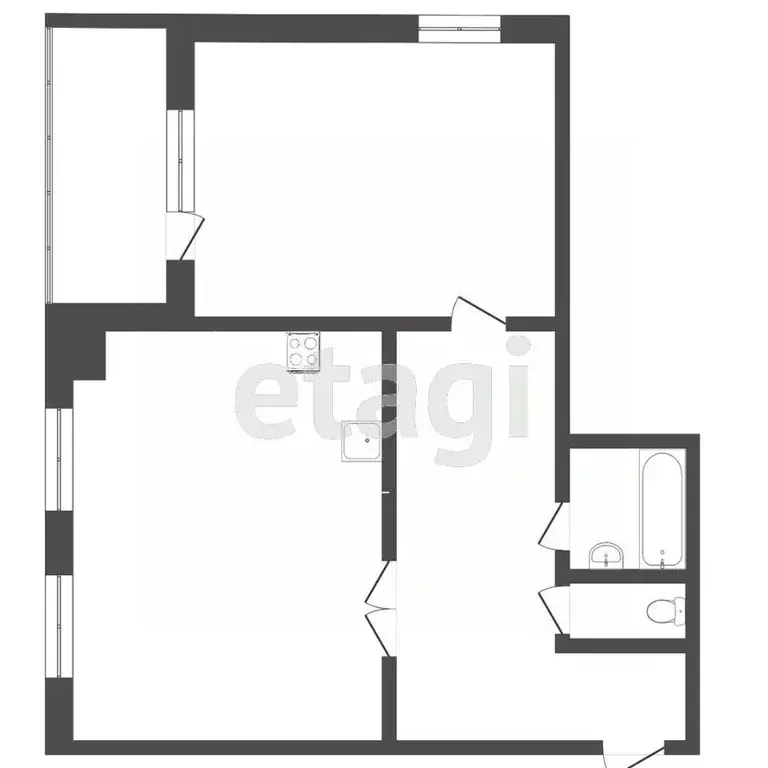 1-к кв. Тюменская область, Тюмень ул. Монтажников, 51 (51.0 м) - Фото 2