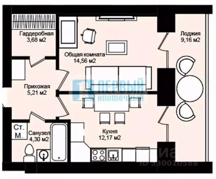 1-к кв. Марий Эл, Йошкар-Ола Сернурский тракт, 8 (49.08 м) - Фото 1