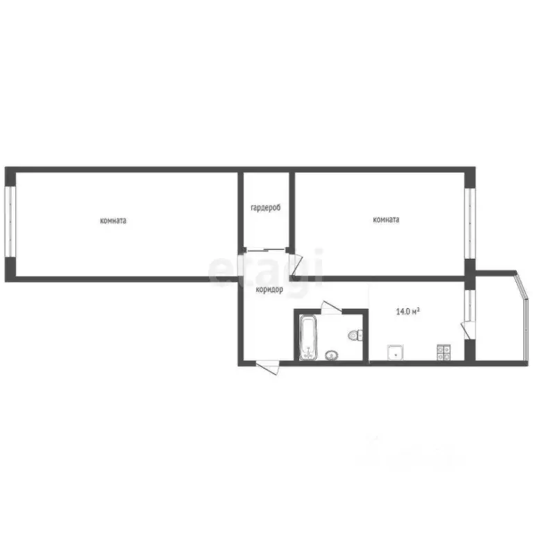 2-к кв. Ханты-Мансийский АО, Сургут тракт Тюменский, 6/1 (67.0 м) - Фото 1