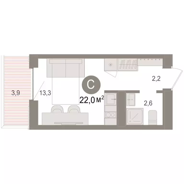 Квартира-студия: Новосибирский район, рабочий посёлок Краснообск, ... - Фото 2