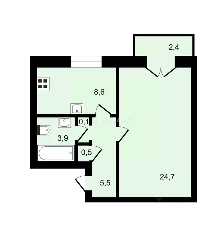 1-к кв. Санкт-Петербург Краснопутиловская ул., 16/13 (43.3 м) - Фото 1