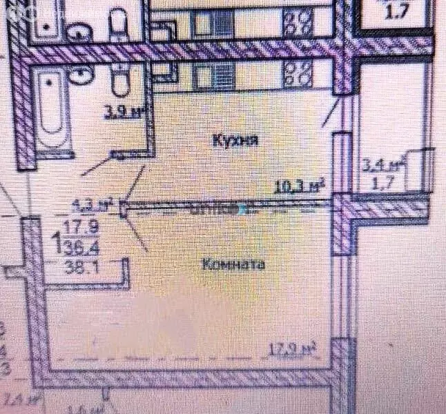1-комнатная квартира: село Миловка, Сиреневый бульвар, 2 (36.6 м) - Фото 0