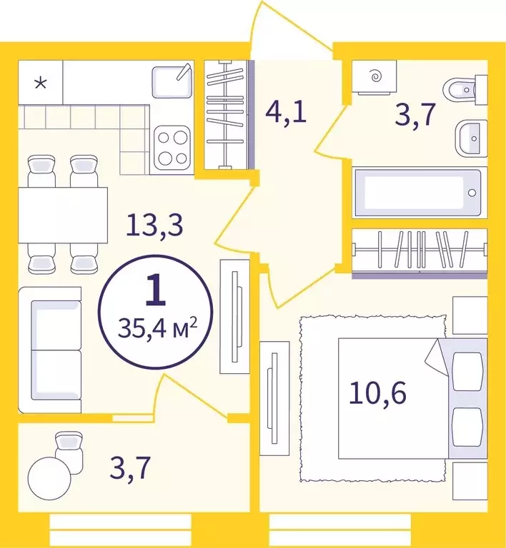 1-комнатная квартира: Екатеринбург, улица Репина, 111 (33.58 м) - Фото 0