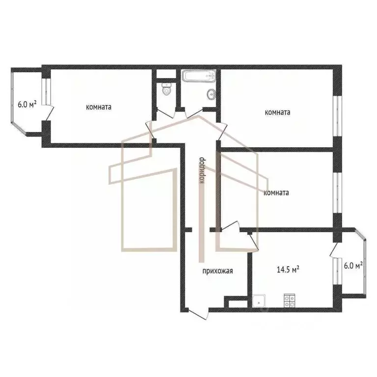 3-к кв. Тюменская область, Тюмень ул. Николая Семенова, 27 (90.2 м) - Фото 2