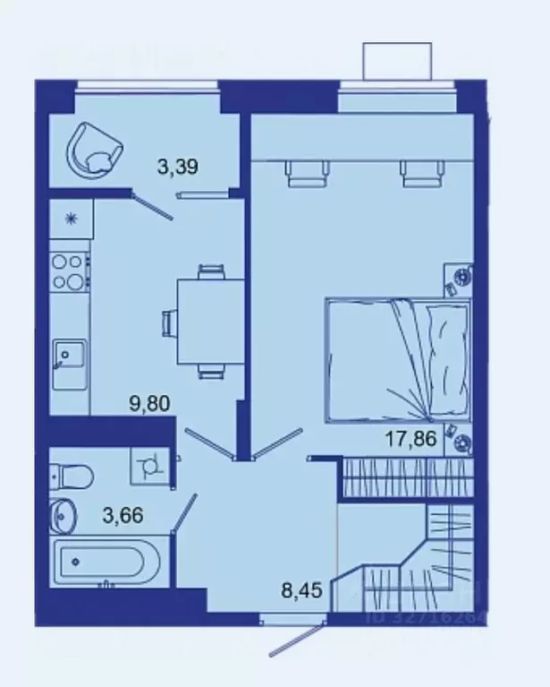 1-к кв. Брянская область, Брянск Советская ул., 124 (43.2 м) - Фото 1