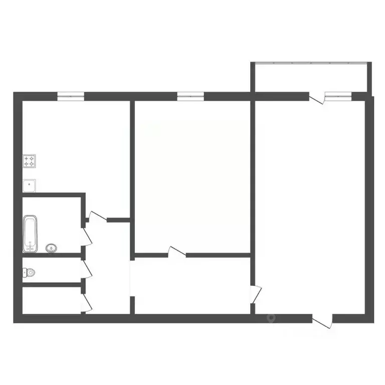 2-к кв. Амурская область, Благовещенск Студенческая ул., 30 (53.0 м) - Фото 2