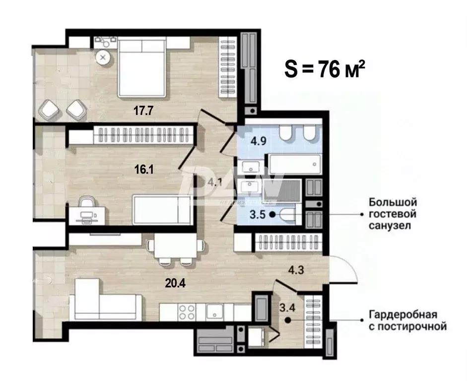 3-к кв. Челябинская область, Челябинск Лесопарковая ул., 7Е (75.0 м) - Фото 2