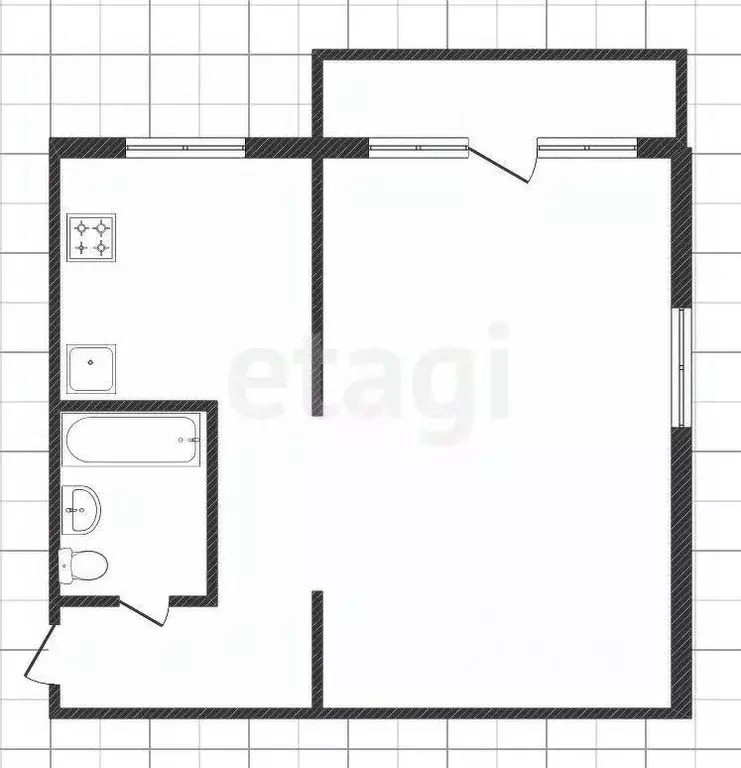 1-к кв. Липецкая область, Липецк ул. П.А. Папина, 19Б (32.0 м) - Фото 1