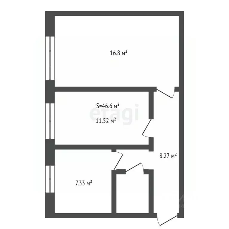 2-к кв. Брянская область, Севск Рабочая ул., 26 (46.6 м) - Фото 1