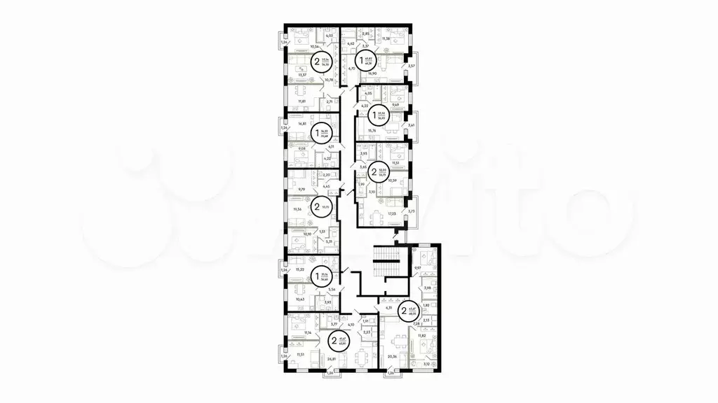 2-к. квартира, 54,5 м, 4/4 эт. - Фото 1
