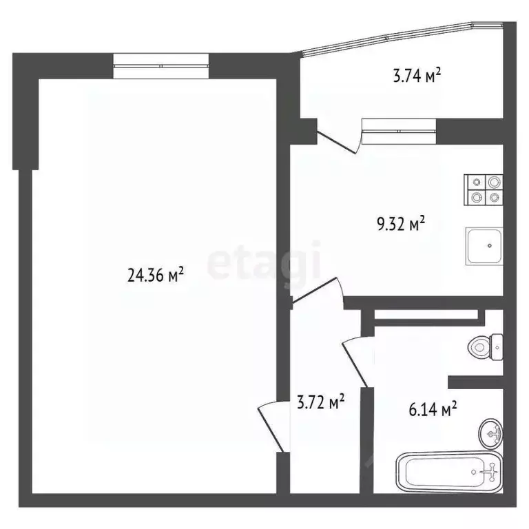1-к кв. Тюменская область, Тюменский муниципальный округ, д. Дударева ... - Фото 2