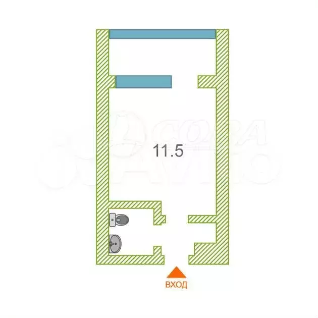 1-к. квартира, 13,2 м, 7/8 эт. - Фото 0