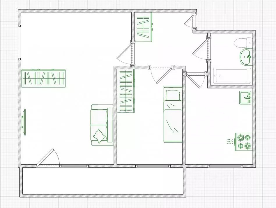 2-к кв. Омская область, Омск Городок Нефтяников мкр, ул. Энтузиастов, ... - Фото 2
