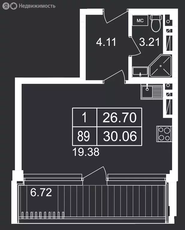 Квартира-студия: Гурзуф, улица Геологов, 7Б (30.06 м) - Фото 1