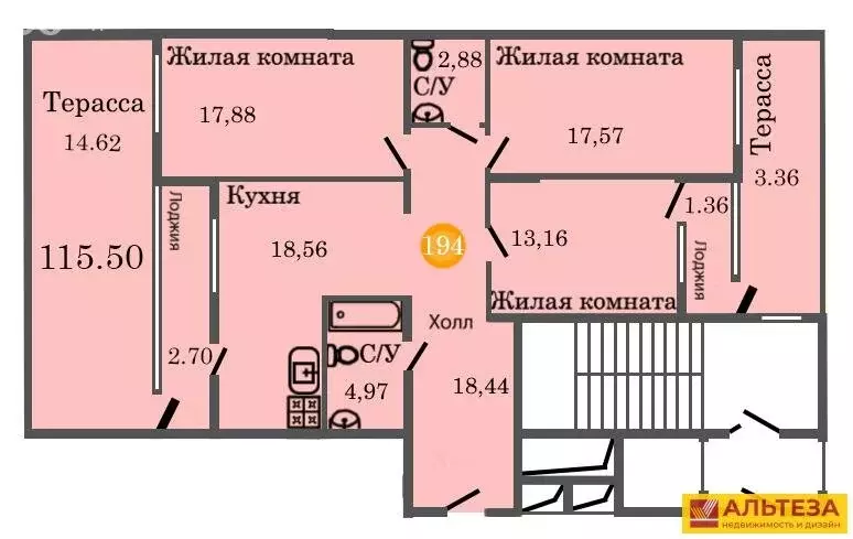 3-комнатная квартира: Калининград, улица Генерал-фельдмаршала ... - Фото 0