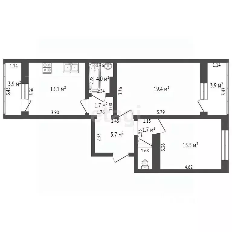 2-к кв. Краснодарский край, Геленджик ул. Маршала Жукова, 1к2 (62.0 м) - Фото 2