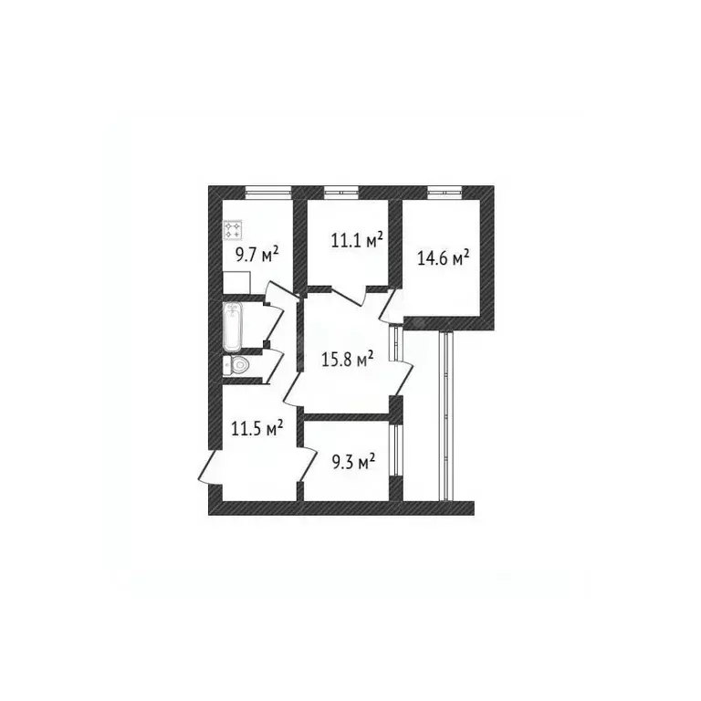 4-к кв. Белгородская область, Белгород бул. Первого Салюта, 7 (79.3 м) - Фото 2