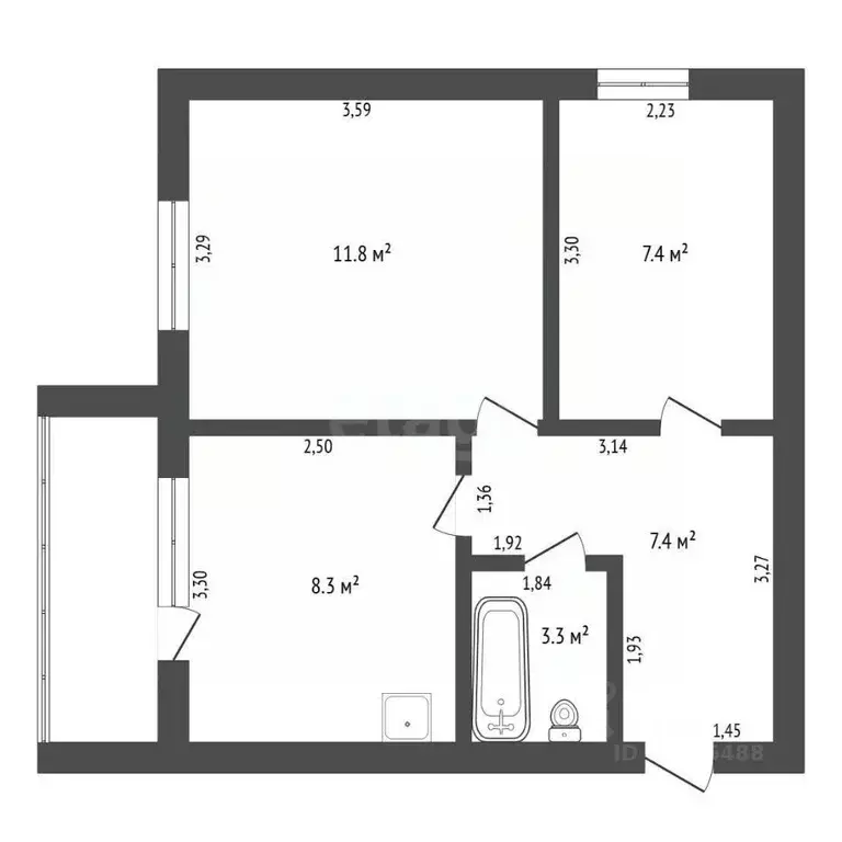 2-к кв. Амурская область, с. Ивановка ул. Кирова, 103А (38.0 м) - Фото 2
