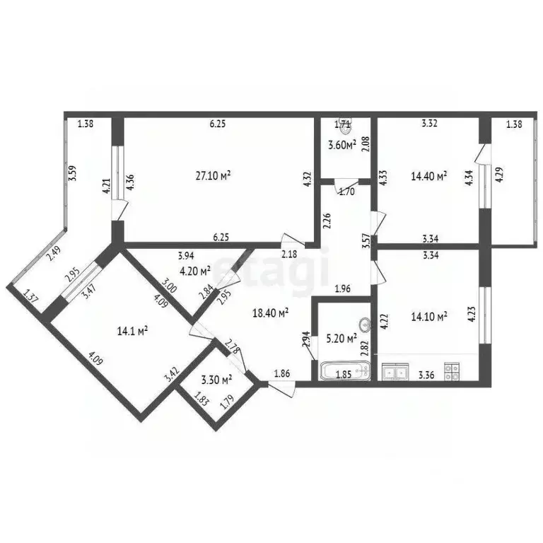 3-к кв. Чувашия, Чебоксары бул. Мефодия Денисова, 6 (119.3 м) - Фото 2