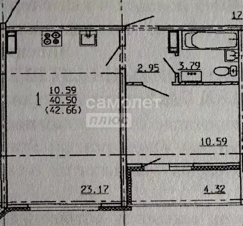 1-к кв. Липецкая область, Липецк ул. Виктора Музыки, уч10 (40.6 м) - Фото 2