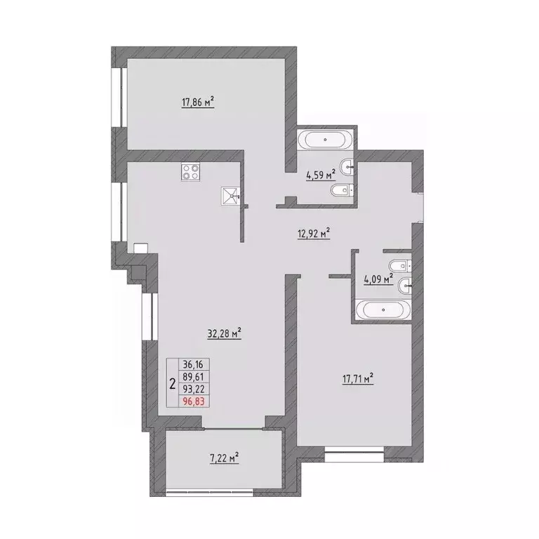 2-к кв. Ивановская область, Иваново Кооперативная ул., 3 (96.67 м) - Фото 0