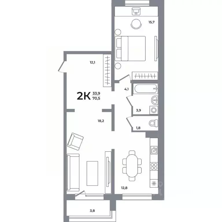 2-к кв. Новосибирская область, Новосибирск Беловежский мкр,  (71.4 м) - Фото 0