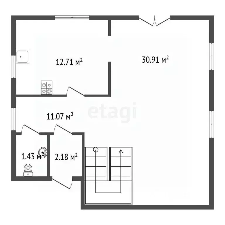 Дом в Калужская область, Совхоз Боровский с/пос, д. Кабицыно ул. 1-я ... - Фото 2